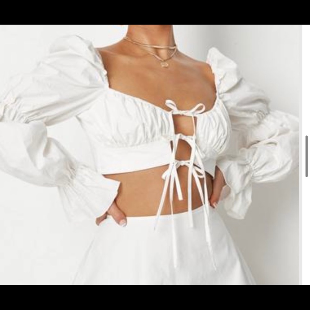 white co ord ruched bust poplin